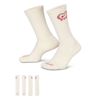 Everyday plus cushion 1-pairs vday socks, Sail / Crimson, medium