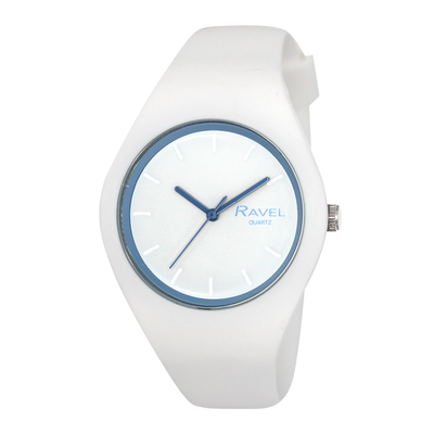 Unisex comfort fit silicone watch - white