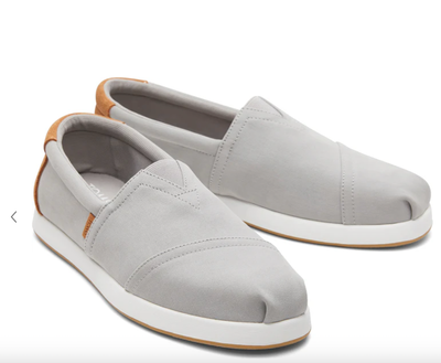 Toms alpargata fwd - drizzle grey brushed twill/tan suede, Drizzle Grey, medium