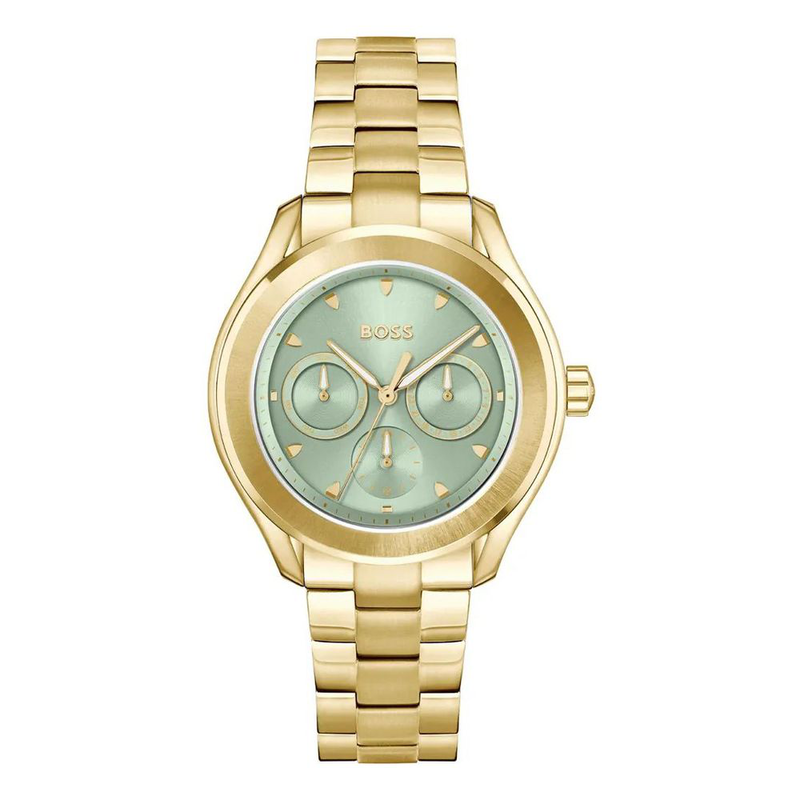 Gold stainless steel dress watch-null