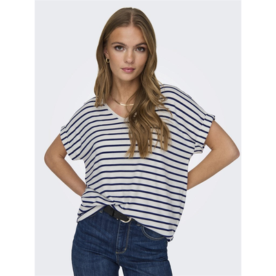 Onlmonsterv striped v-neck wide top