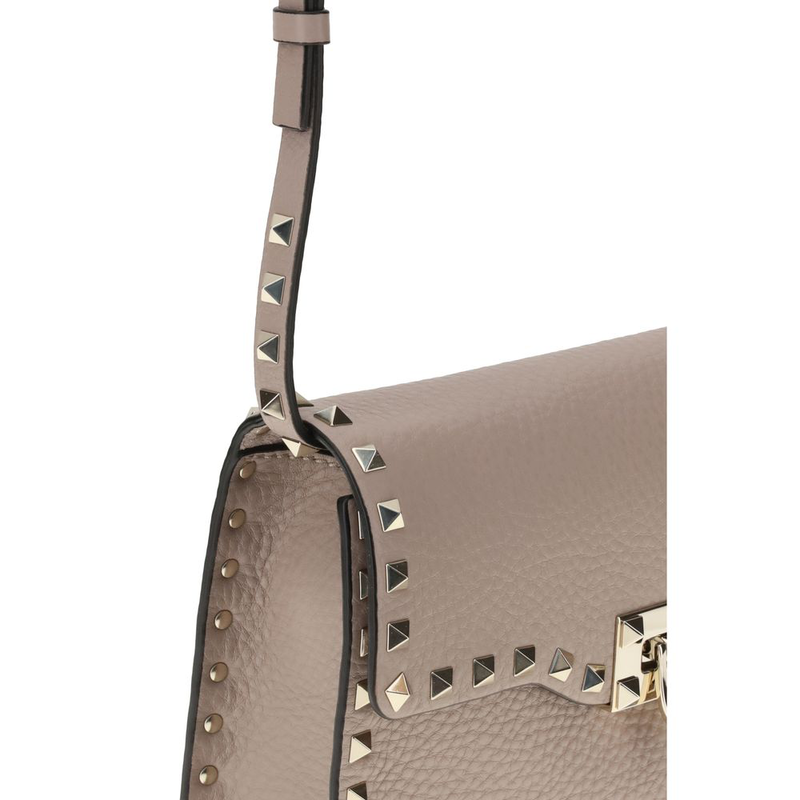 Beige calf leather bos taurus shoulder bag-null