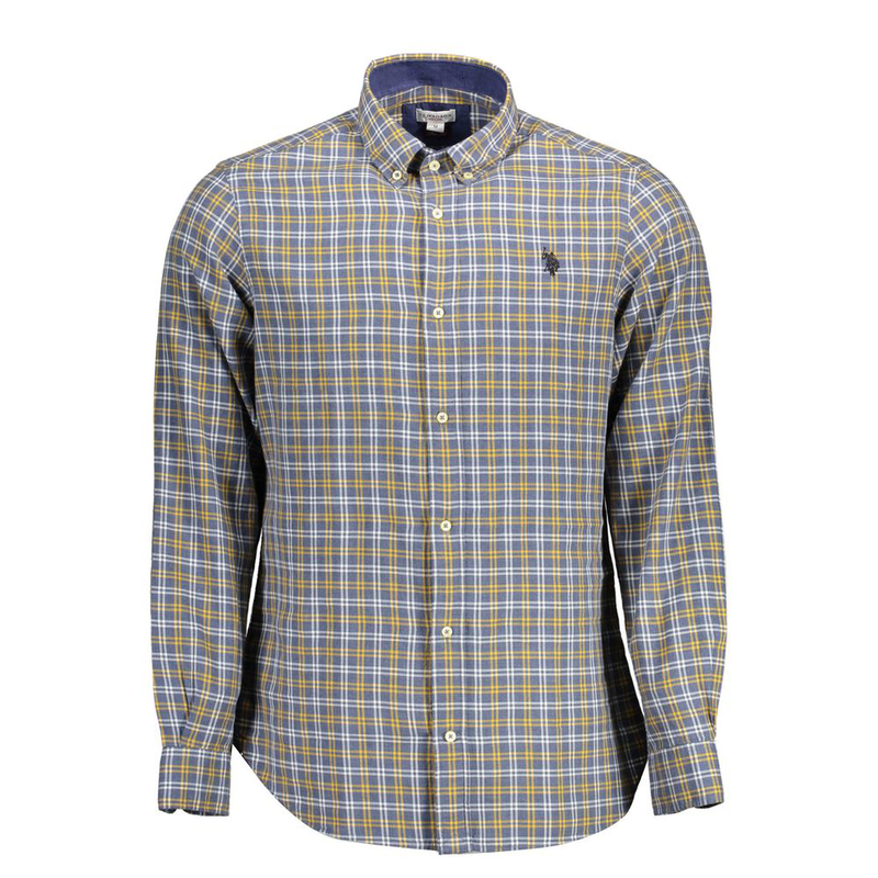 Blue cotton men's shirt-null