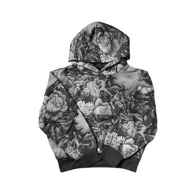 Girls brklyn essential floral all over print pullover, Black, medium