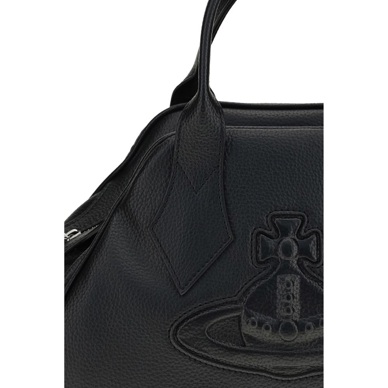 Black polyurethane handbag-null