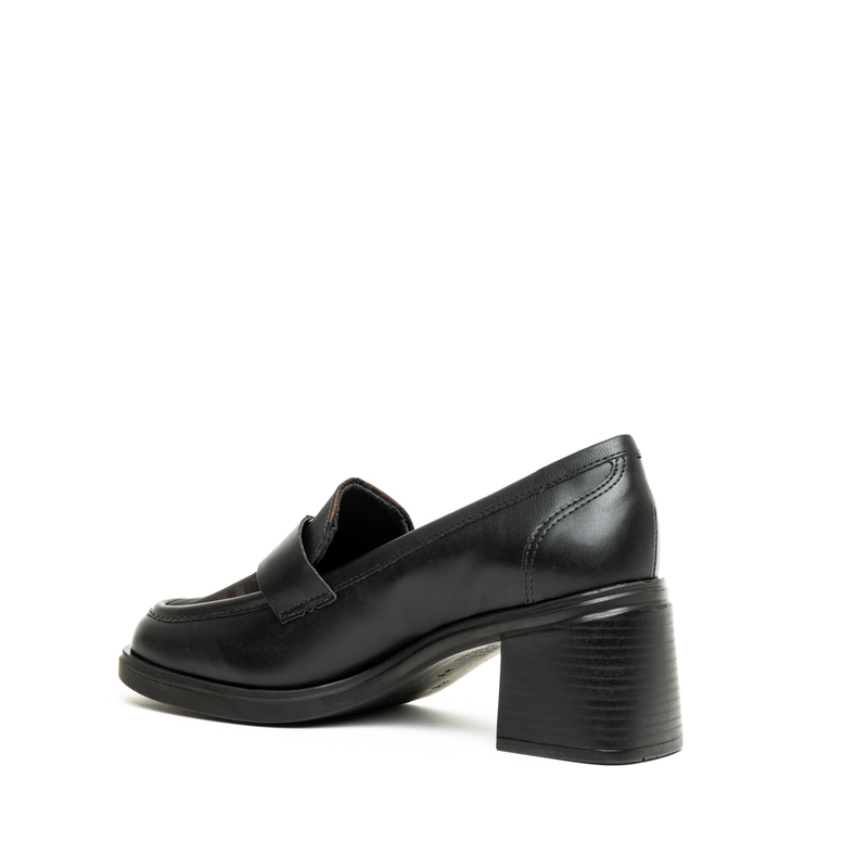 Via marte penny strap loafer medium block heel pumps-null