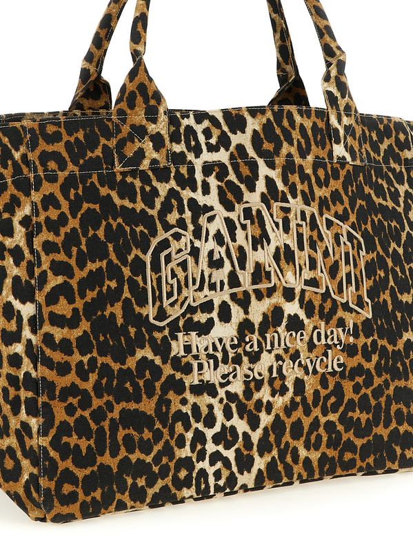 Brown recycled cotton tote bag-null