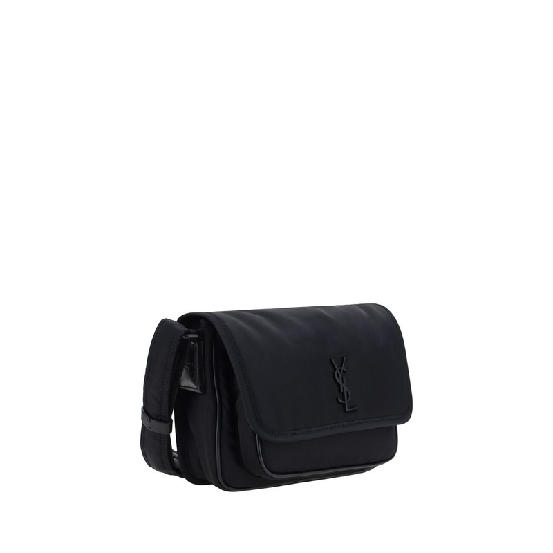 Black nylon shoulder bag-null