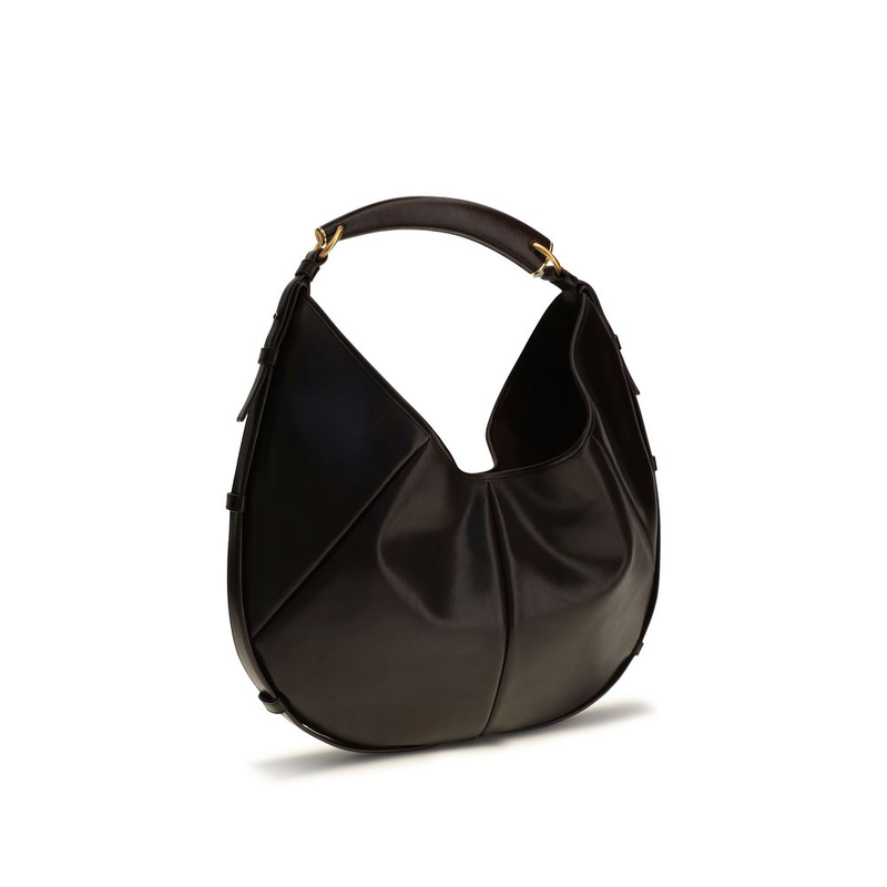 Brown calf leather bos taurus shoulder bag-null