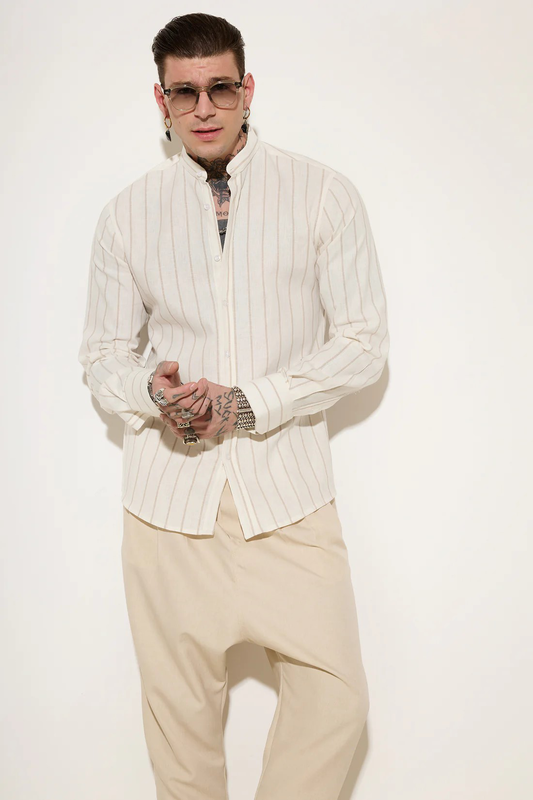 Stefan sunlight stand-up collar shirt-null