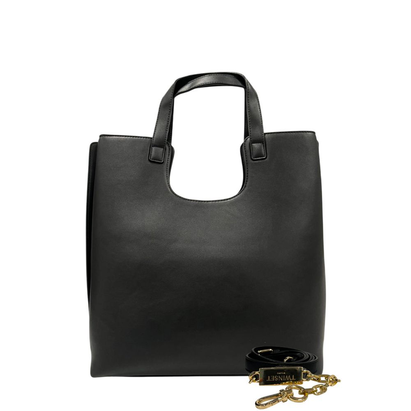 Black pu women shoulder bag-null