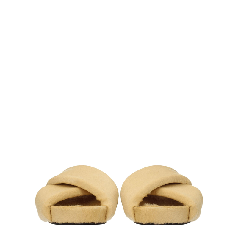 Beige horsehair slippers-null