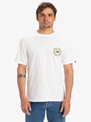 Quiksilver men's evo roads end ss t-shirt, Snow White, medium