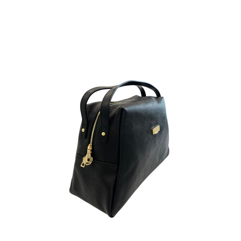 Black leather women bag-null