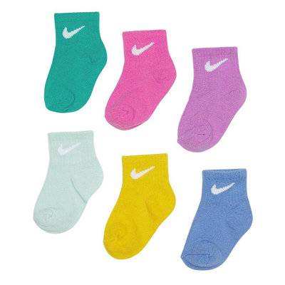 Swoosh 6pk infant ankle sock, Jade, medium