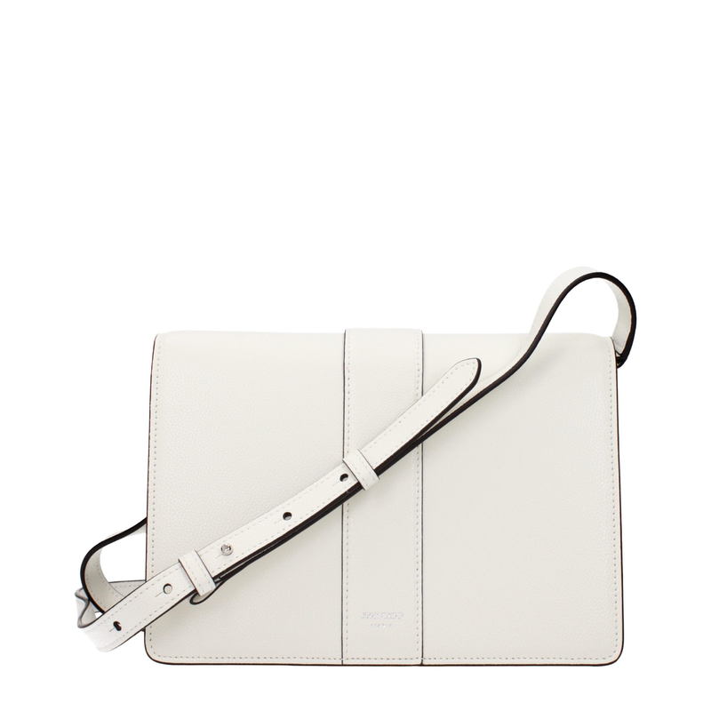 White leather crossbody bag-null