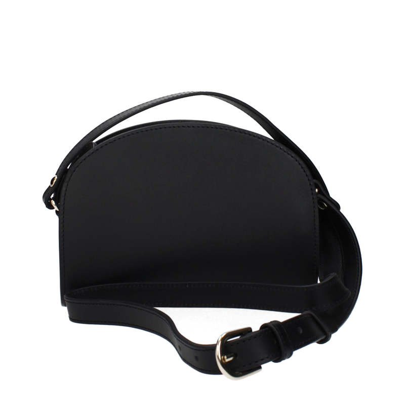 Black leather crossbody bag-null