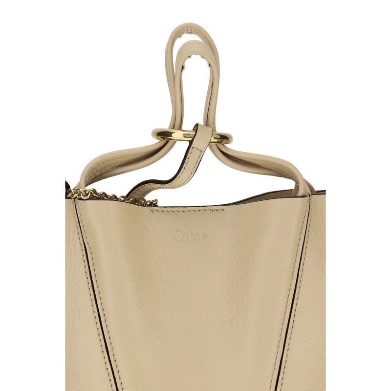 Beige calf leather bos taurus shoulder bag-null