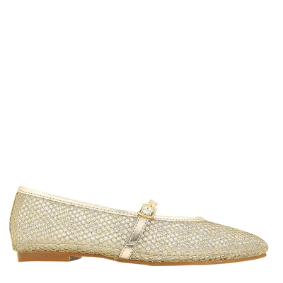 Gianna kazakou γυναικεία μπαλαρίνα, Gold, medium