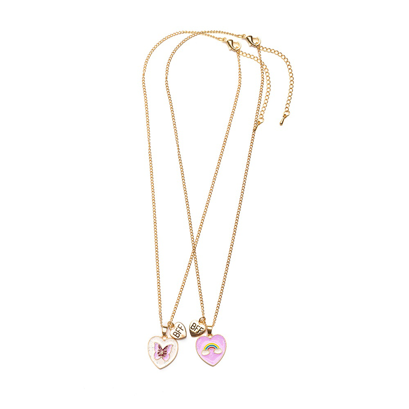 Great pretenders rainbow butterfly bff necklace image number null