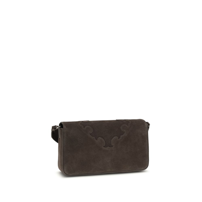 Brown calf leather bos taurus shoulder bag-null