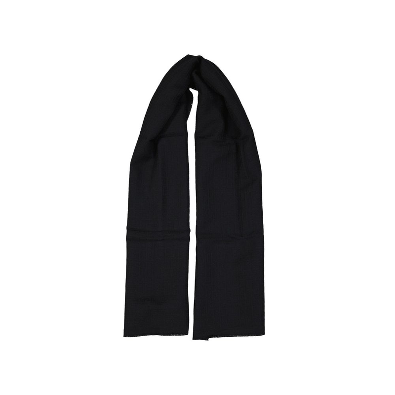 Black virgin wool scarf-null