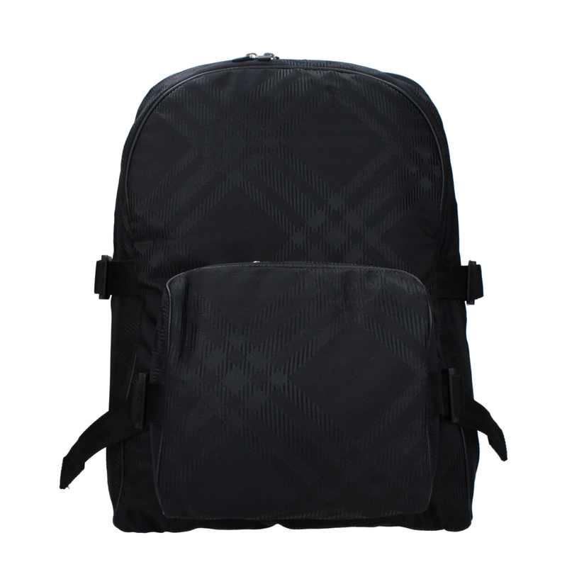Black fabric backpack-null