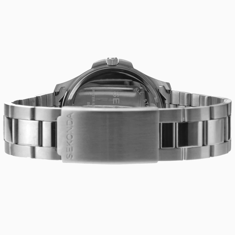 Sekonda men's watch | silver case & stainless steel bracelet with blue dial - 1224-null