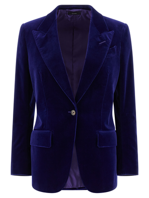 Blue cotton blazer, Blue, medium