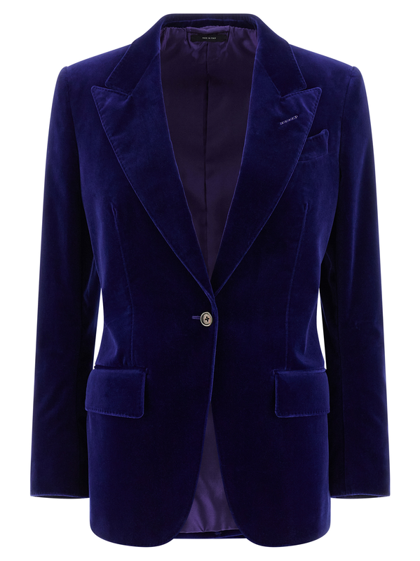 Blue cotton blazer-null