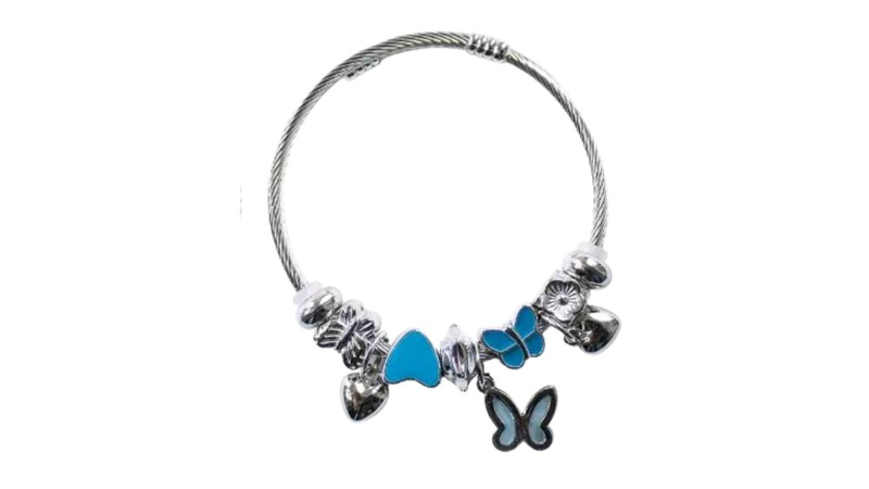 Pandora style bracelet &ndash;light blue butterfly-null