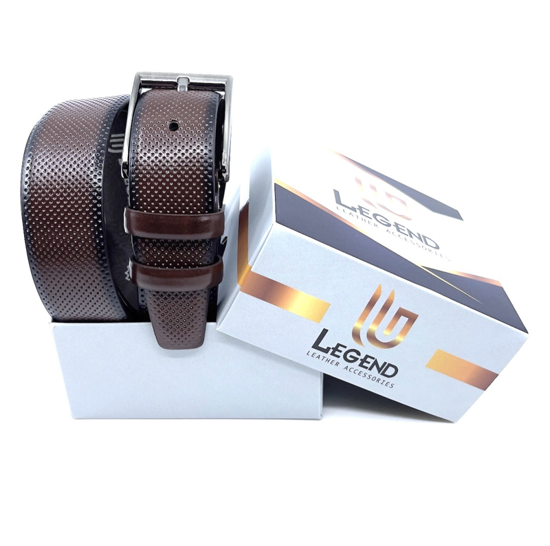 Leather belt with matte gunmetal hardware-null