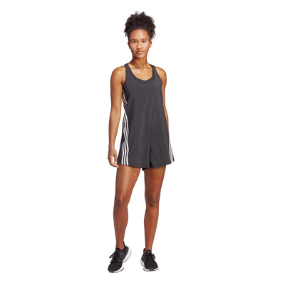 Adidas women train icons 3-stripes onesie (hs6155), Black/black, medium