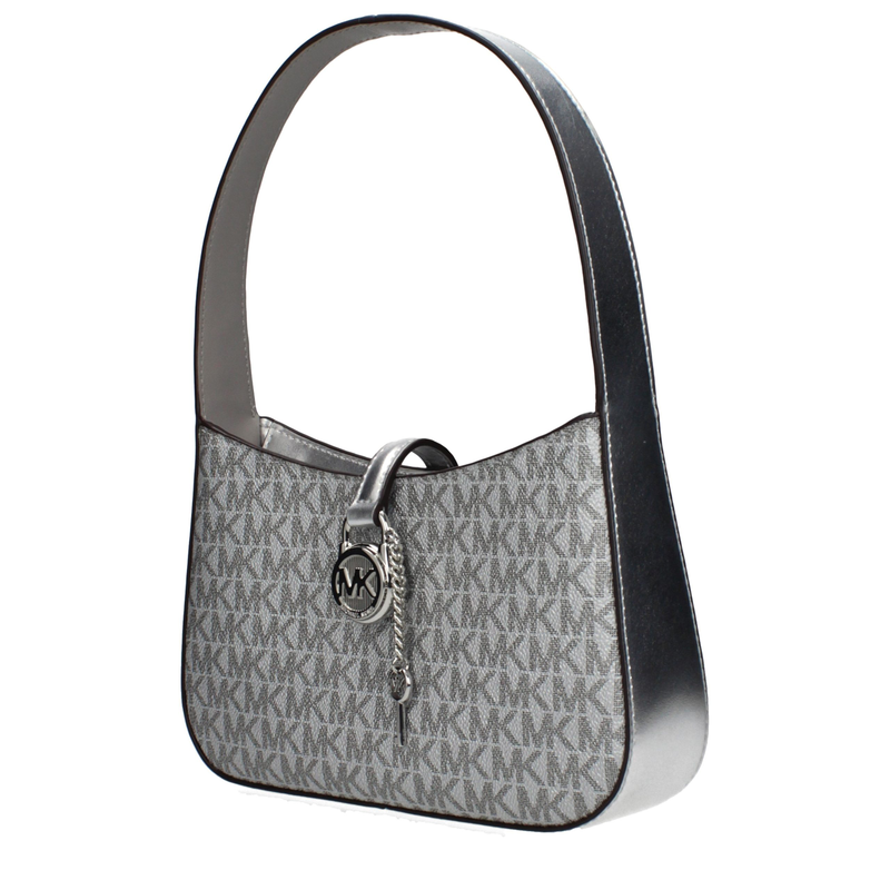 Gray fabric handbag-null