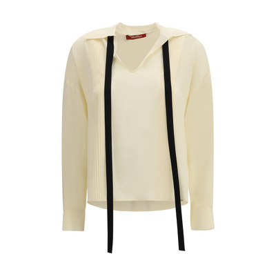 Beige silk blouse, Beige, medium