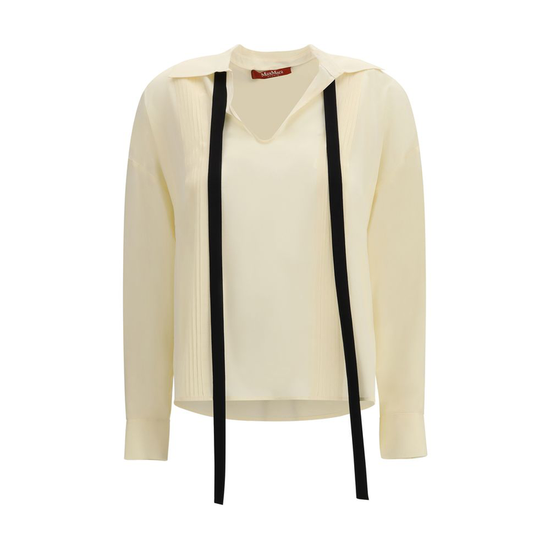 Beige silk blouse-null