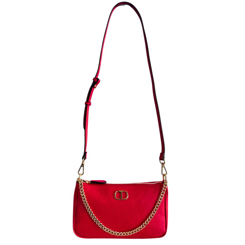 Red pu women crossbody bag-null