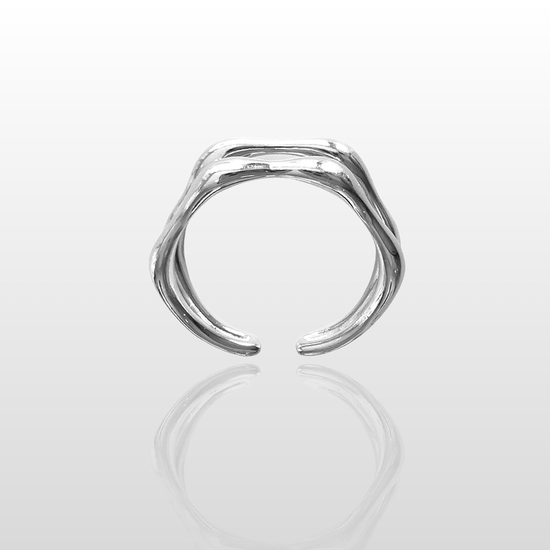 Double line ring - high quality silver 925-null
