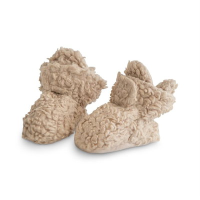Mushie cozy baby booties oatmeal, , medium