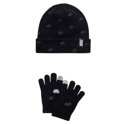 Nike futura toss peak beanie set, Black, medium