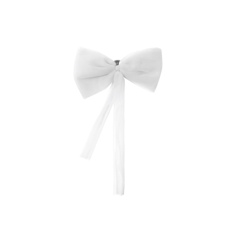 Dolly by le petit tom® chiffon hair bow in off-white image number null