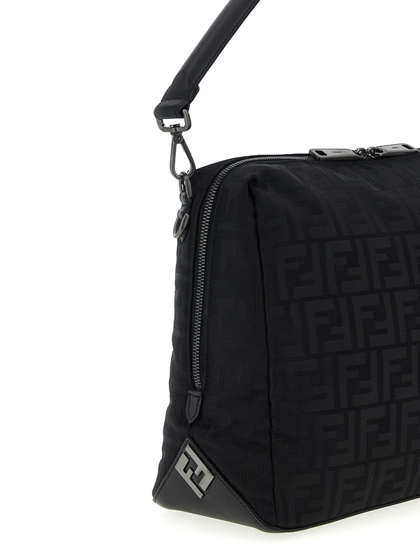 Black polyamide shoulder bag-null
