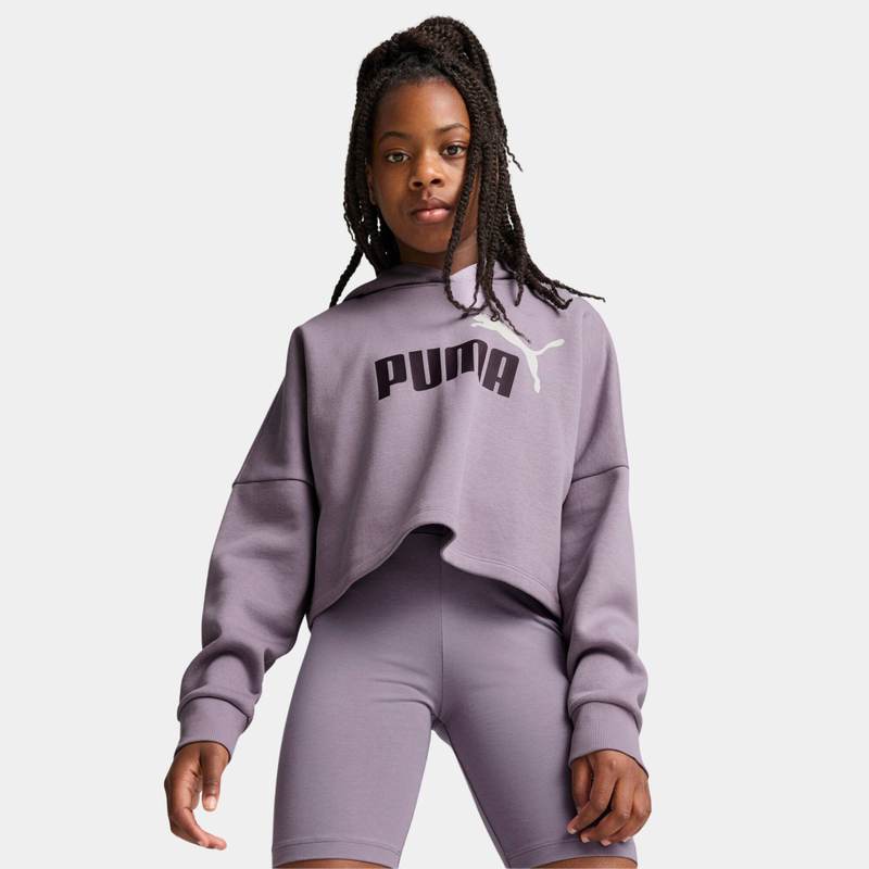 Essentials logo cropped hoodie image number null