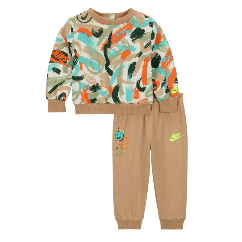 Nike infant express yourself aop crew set-null