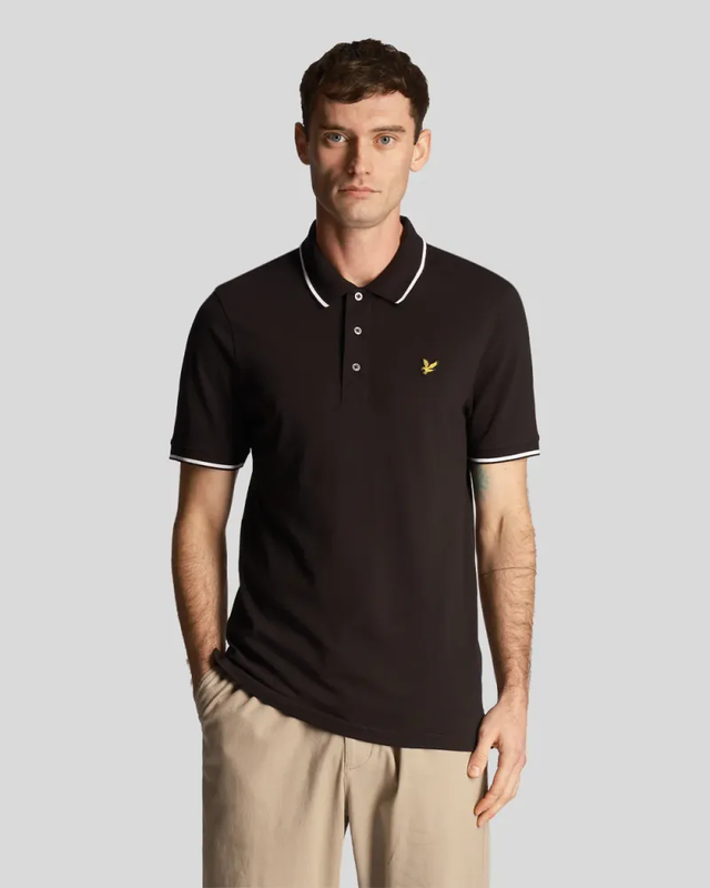 Product image: Tipped polo shirt w395 jet black/ white-null