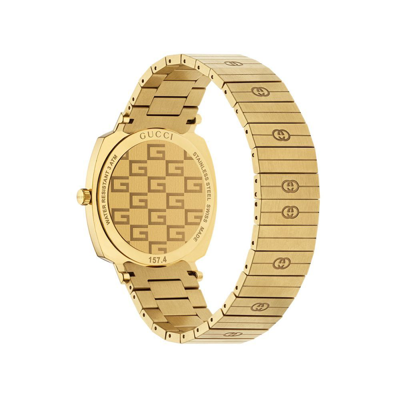 Gold stainless steel dress watch-null