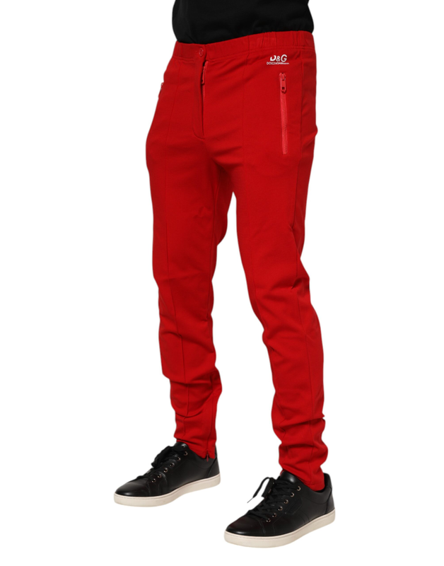 Red viscose logo jogger men sweatpants pants-null