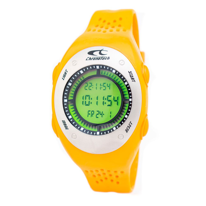 Orange rubber digital watch-null