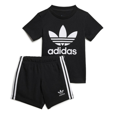 Adidas short tee set, Black, medium