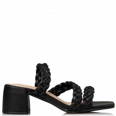 Miss nv braided mules , black, Black, medium